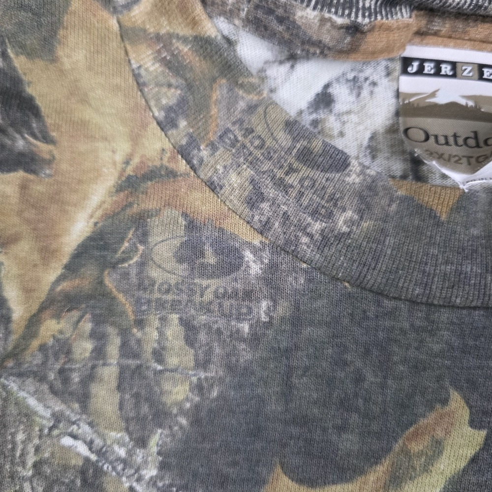 Mossy Oak Shirt Mens 2XL Break Up Camo Bottomland Hunting Vtg Jerzees Outdoors - Picture 7 of 11